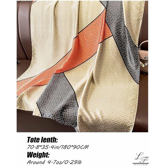 Women Silk Shawl Floral Pattern Lightweight Wrap Dress Accessory - Picture 3 of 6